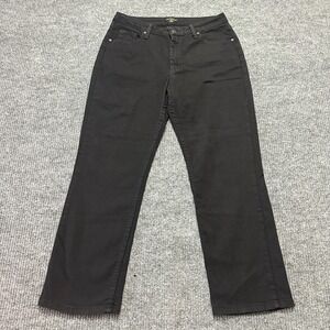 Riders by Lee Womens Jeans Size 12P Black Denim Straight Leg Mid Rise